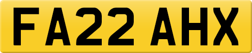 FA22 AHX private number plate